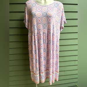 Lovely Geometric Print JJill Summer Dress